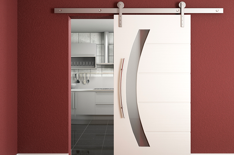 porta de correr com roldana aparente